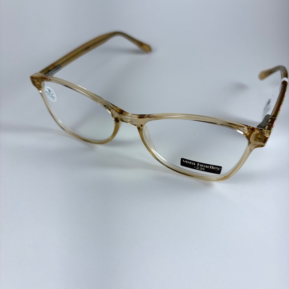 Vera Bradley Skeena Blue Light Readers +2.25 Cottage Shells Cat Eye Glasses NEW - Picture 2 of 7